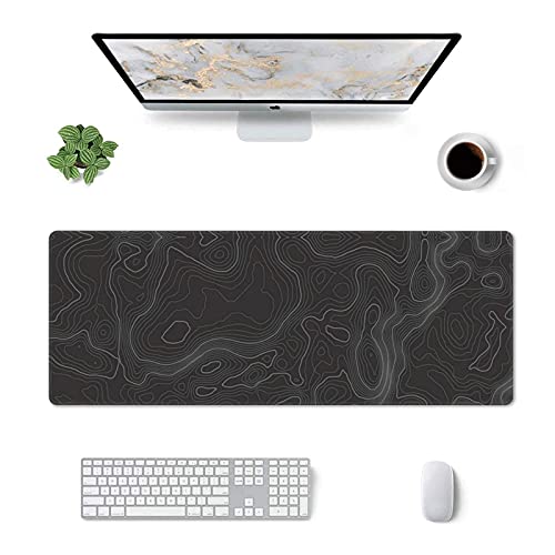 Topographic Long Gaming Mouse Pad Large Desk