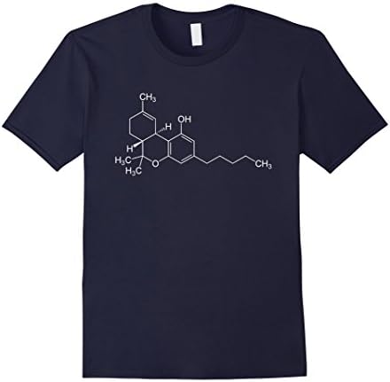 Mens THC Molecule Tetrahydrocannabinol T-Shirt Medium Navy