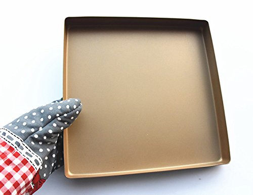 Golden Bakeware Alloy Nonstick Baking Pan 11" 11" + Bowknot Oven Gloves 6 Golden Bakeware Alloy Nonstick Baking Pan 11" 11" + Bowknot Oven Gloves - Image 7
