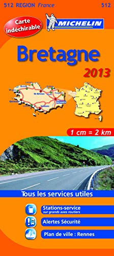 Michelin Tear-Resistant Map #512 Bretagne by MIchelin Travel Publications