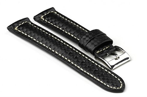 StrapsCo Carbon Fiber Padded Waterproof Watch Band