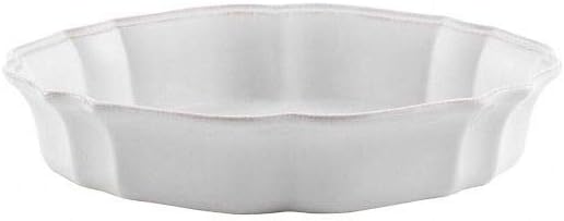 Casafina Stoneware Ceramic Impressions Collection Small Oval Baker 10'' x 6.75'' H2.0'' White