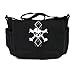 Crazy Baby Clothing Black Diaper Bag/Messenger Bag with White Argyle Skull