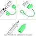 Fintie 3 Pieces Silicone Bundle Compatible with Apple Pencil 1st Generation, Soft Protective Cover Accessories Pencil Cap Holder with Nib Cover, Cable Adapter Tether, Green Glow in The Dark