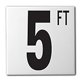 Aquatic Custom Tile Ceramic Swimming Pool Waterline Depth Marker 5 FT Smooth Finish, 5 inch Font