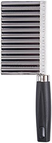 Useful Stainless Steel Potato Dough Vegetable Crinkle Wavy Cutter Blade Slicer Black 1