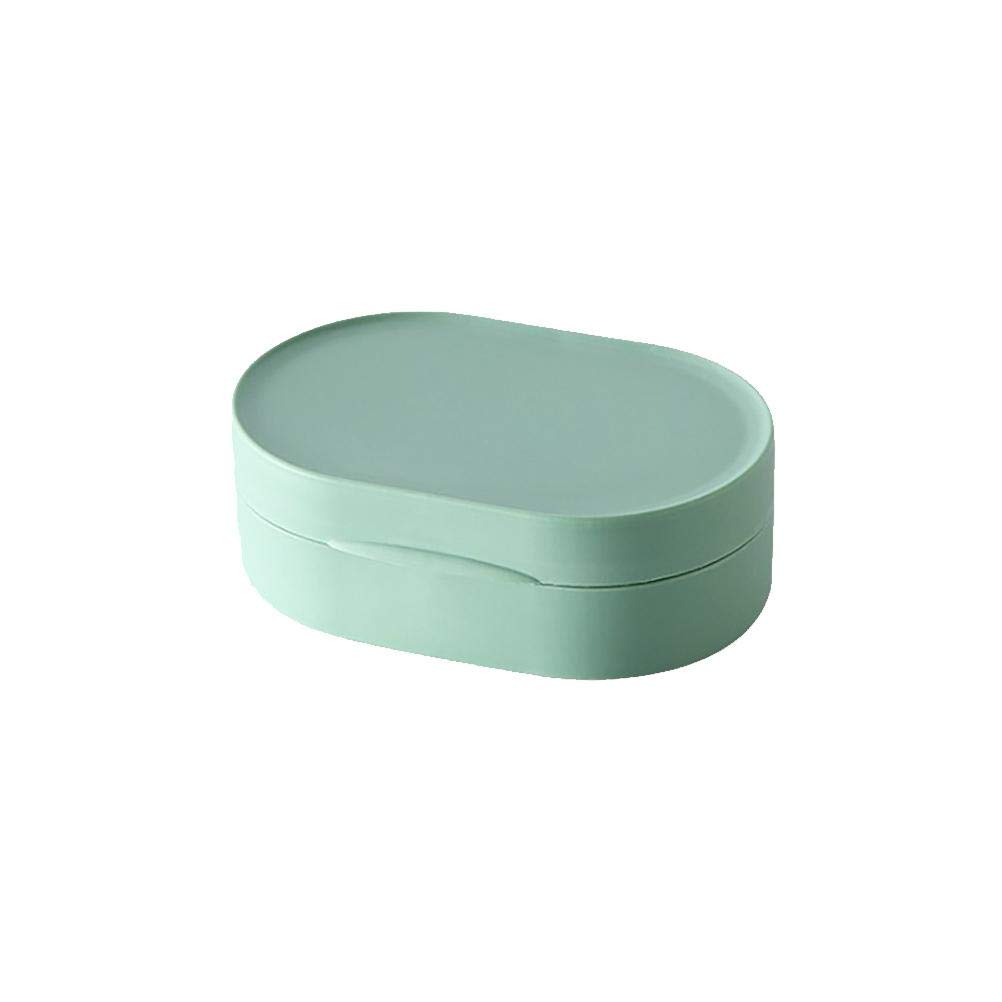 Yumira Soap Dish, Portable Soap Box, Travel Soap Dish, Leak-Proof Soap Container with Lid for Home Shower, Outdoor, Camping, Travel,Green,12.4*8*4cm