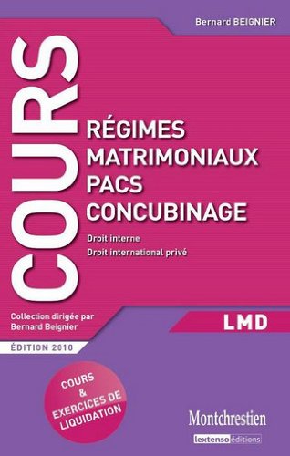 Régimes matrimoniaux, pacs, concubinage