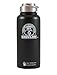 32 oz Insulated Stainless Steel Water Bottle and Beer Growler w/ Steel Lid & Handle - NO PLASTIC - COLD up to 3 DAYS - HOT 24 hrs (Black)