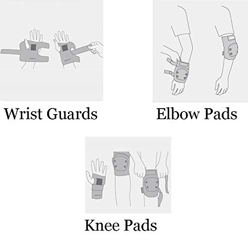 Kids Protective Gear Set Wemfg Knee Pads for Kids 3-8 Years Toddler Knee and Elbow Pads with Wrist Guards 3 in 1 for Skating Cycling Bike Rollerblading Scooter(Blue) - Thumbnail 7