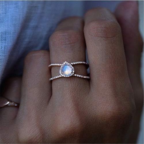 Ravewan Shop Exquisite Teardrop Moonstone Double Band Wedding Ring Jewelry Size 5-10 (8)