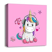 Canvas Wall Art Cartoon Picture Canvas Prints Home Artwork Decoration for Kids Bedroom Bathroom - 12x12 inches