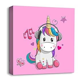 Canvas Wall Art Cartoon Picture Canvas Prints Home Artwork Decoration for Kids Bedroom Bathroom - 12x12 inches