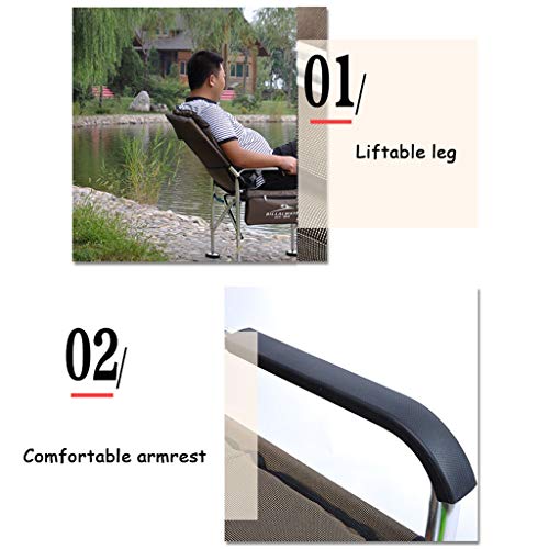 ZAQI Angelstühle campingstühle Tragbarer Angelstuhl mit Rucksack, Verstellbarer Hochleistungs-Outdoor-Campinghocker mit… – Bild 6