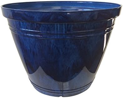 Shop Living Walls FL143221 Eileen 13" Resin Planter, Jade Blue