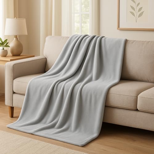 Manta Casal de Microfibra Fleece | Cobertor Macio e Quentinho, Dupla Face, 1,80m x 2,00m – Cinza