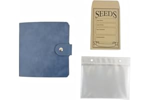 Garden Seed Storage Organizer, 50 Resealable Sealing Envelopes, Seed Packet Organizer, Seed Saver for Garden Lover (Blue)