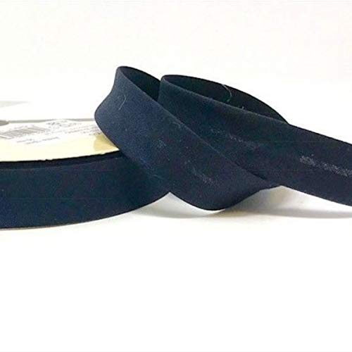 Plush Addict Single Fold Light Stretch Cotton Bias Binding Tape for Sewing, Seaming, Stitching, Piping, Hemming, Quilting, Patching, Outfits and Crafts - Navy - 30mm x 5 Metres