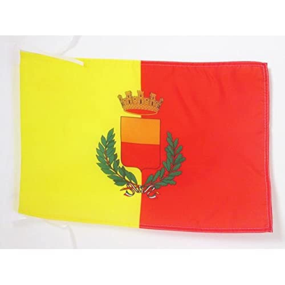 AZ FLAG - City of Naples coat of arms Flag - 18'' x 12'' - 100% Polyester Napoli Small Banner with Two Cords - Fade Resistant - Vivid Colors - 18x12 in - 45x30 Cm