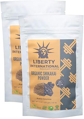 Liberty International 100% Organic Shikakai Powder, Acacia Concinna Excellent Hair Conditioner, Cleanser and Skin Care (454g) (2 x 227 gm Each) (Combo Pack of 2 piece) NT796