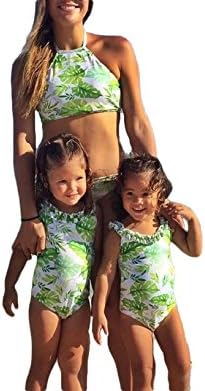 shooooping Women Girls Floral Print Family Matching Mother and Daughter Bikini Set Swimwear (S, Girl)