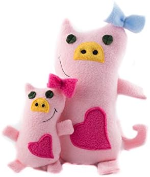 Stuffed Animal Plush Toys – Cute and Adorable Piglet with His/her Loving Mother – Soft Fleece Throw Pillow Bedtime Story Toys - Exclusively Designed by a Kid