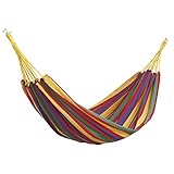 VonHaus Outdoor Portable 2 Person Cotton Double Brazilian Hammock with Travel Bag - Ideal for Backyard, Porch, Camping, Outdoor and Indoor Use