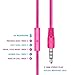Einskey Kids Headphones, Wired On-Ear Headsets for Children with Microphone, Comfortable Lightweight & Foldable Design for Boys and Girls (Pink)