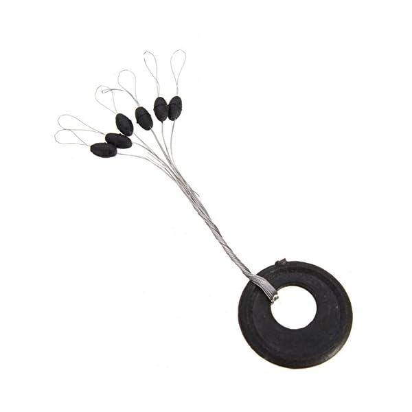 Tanchen-100PcsPack-6-in-1-Cylinder-Shaped-Float-Stop-Fishing-Rubber-Stopper-Bobber-Sinker