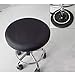 Augld Round Bar Stool Cover Watedrproof Faux Leather Stool Slipcover 13.5 Inch Black