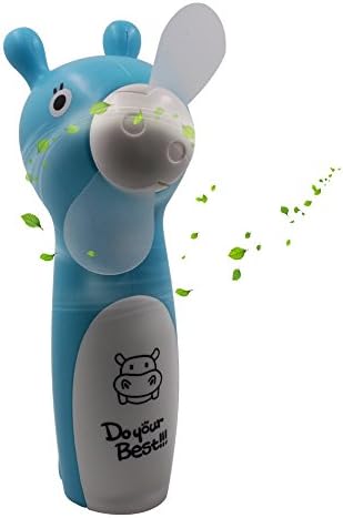 AMTopShow Hot Handy Misting Personal Fan 2 AAA Battery Summer Needed Blue Hippo
