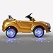 Costzon Ride On Car, 6V Battery Powered Vehicle, Manual/ 2.4G Parental Remote Control Modes Car w/Flashing Wheel Lights, Swing Function, 3 Speeds, Bluetooth, MP3, Music, Radio, Horn for Kids (Gold)