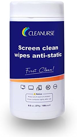 CLEANURSE Anti-static Pop-Up Screen Cleaning Wipes for Monitors, Tablets, Laptops, Watch, Lenses, VR, Coated glass, Smart phones and Anti-glare Filters, 100 Count per Canister