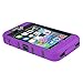 iPhone 4S Case,Apple iPhone 4 4S Case,Shockproof Heavy Duty Combo Hybrid Defender High Impact Body Rugged Hard PC & Silicone Case Protective Cover For Apple iPhone 4 4S (Purple Black)