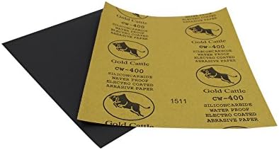 10-Sheet Abrasive Sandpaper 400 grit , 9 Inch by 11 Inch (230 x 280 mm) Silicone Carbide , Wet and Dry