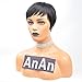Yviann 100% Human Hair Wigs Short Straight Black wigs Pixie Cut Wigs for Black Women 1B Color.