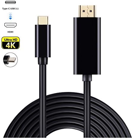 ANEWKODI USB C to HDMI Adapter Cable 6 ft/ 1.8m (Thunderbolt 3 Compatible) Type C 3.1 USB to HDMI Cord 4K 60Hz for TV Monitor 2017/2016 MacBook Pro, 2015 Macbook, Samsung Galaxy S8/S8+