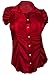 eVogues Plus Size Satiny Button Front Dressy Shirt Red - 3X