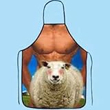 LC MuscleNerd Kitchen Sexy Apron Funny Creative Cooking Aprons for Men Boyfriend Gifts