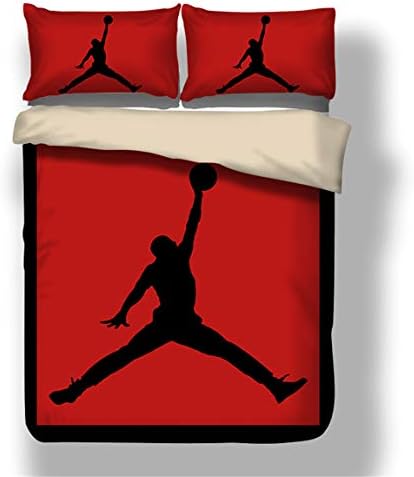 ZI TENG New 3D Print Basketball Duvet Cover Student Kids Basketball Flame and Bedding Set 3PC Boys and Teenagers Bed Set1Duvet Cover,2Pillowcases,Twin Full Queen King Size