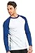 Knocker Men's Cotton Full Raglan Sleeve Baseball Tee Shirt (L, Black/Light Gray)