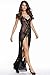Honeystore Women's Sexy Lace and Chiffon Babydoll Nightwear Long Gown Lingerie with Thong Black, Medium(Bust:33-35 In / Waist:27-29 In), LC6143 Black