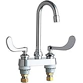 Chicago Faucets 895-317ABCP Deck Mounted Gooseneck Faucet, Chrome