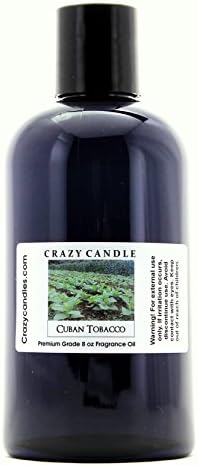 Crazy Candles8oz Cuban Tobacco 8 Fl Oz Bottle (237ml) Premium Grade Scented Fragrance Oil