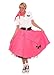 Hip Hop 50's Shop 1950s Adult 4 Piece Poodle Skirt Costume Outfit for Women with Accessories (glasses, socks, scarf) (Medium/Large, Hot Pink)