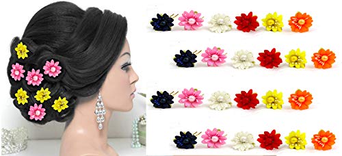 Bridal Hair Accessories /24 Multi-Color Juda Pins For Bun Decoration/Juda pins For Hair For Women And Girls (Gold Stone 12 pc)