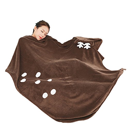 TTVOVO Cosplay Costume Flannel Elk Christmas Cloak Cape Hoodies Coat Daily Nap Throw Shawls Blanket Quilt