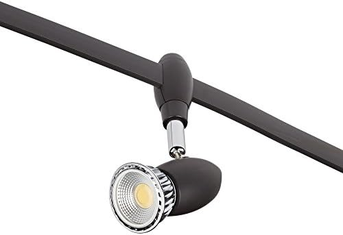Biard Forio Black Monorail Single Circuit GU10 Flexible Track Light Head Lamp - Adjustable Kitchen, Dining Room, Office and Retail Bendy Ceiling Fixture