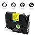 Oozmas Compatible Label Tape Replacement for TZE-641 Black on Yellow 18mm TZ641 TZe Tape 3/4 