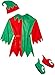 Fun World Costumes Men's Adult Promotional Elf Set. Hat Tunic Shoes, Red/Green, One Size